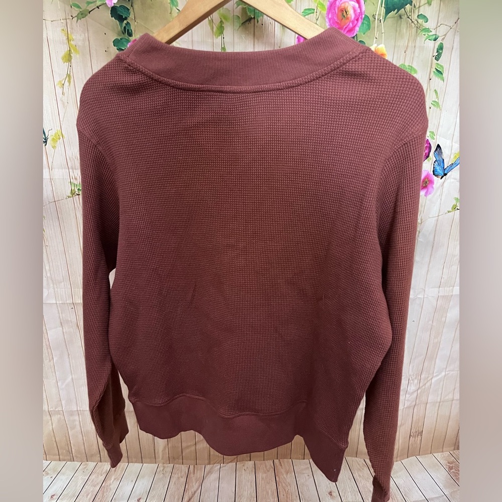 NWT Pact Women's Sienna Thermal Waffle Henley Pullover - Picture 9 of 16